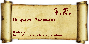 Huppert Radamesz névjegykártya